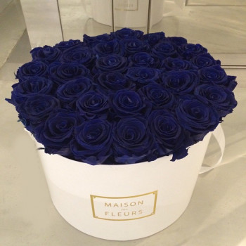 Синие розы в коробке Maison